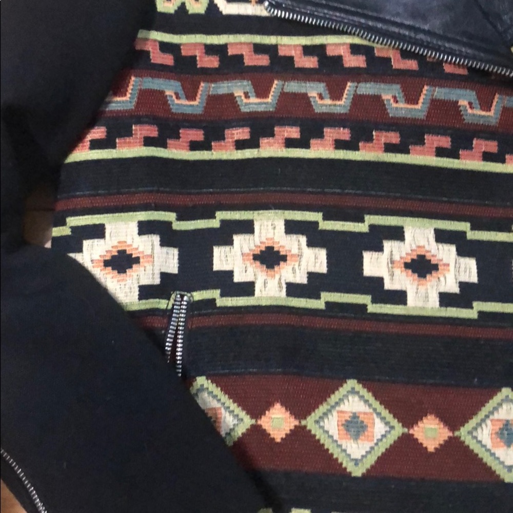 Zara Woven Patterned Biker Jacket - image 3
